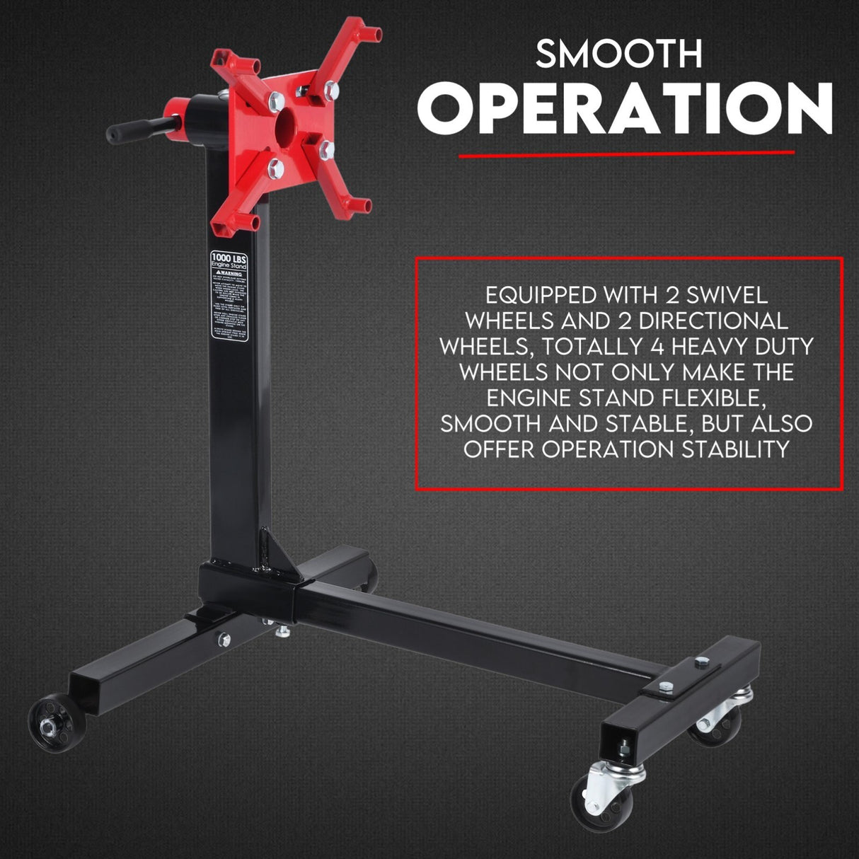 Engine Stand H Frame 450kg 1000lb Industrial Workshop Cars Auto Motor 4 Wheels