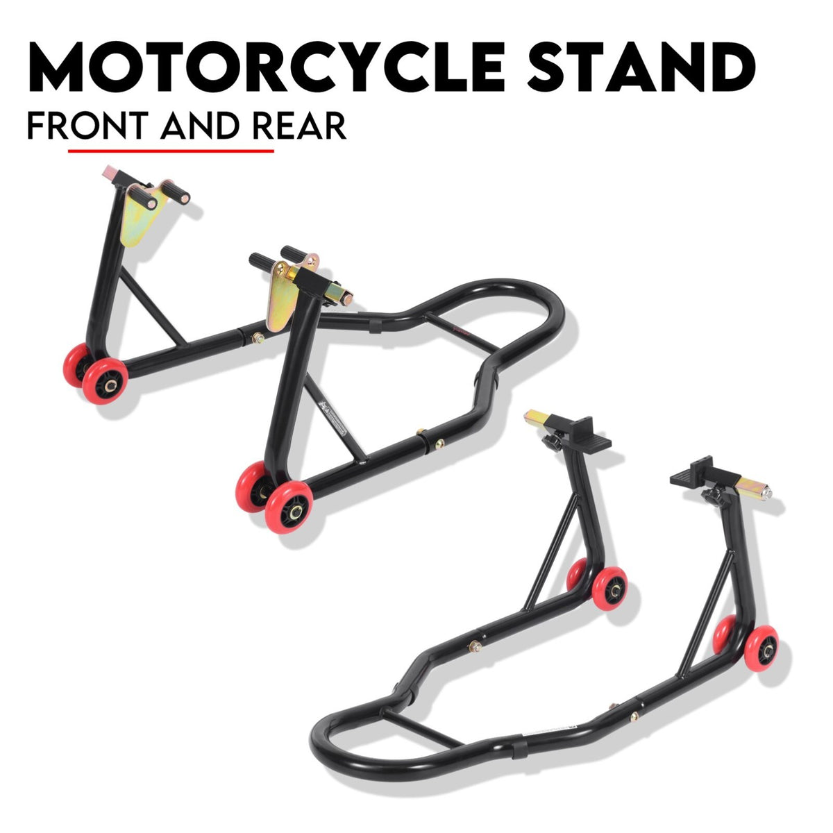 Front and Rear Motorcycle Stand Motorbike Lift Heavy Duty Paddock Carrier Bike Hoist