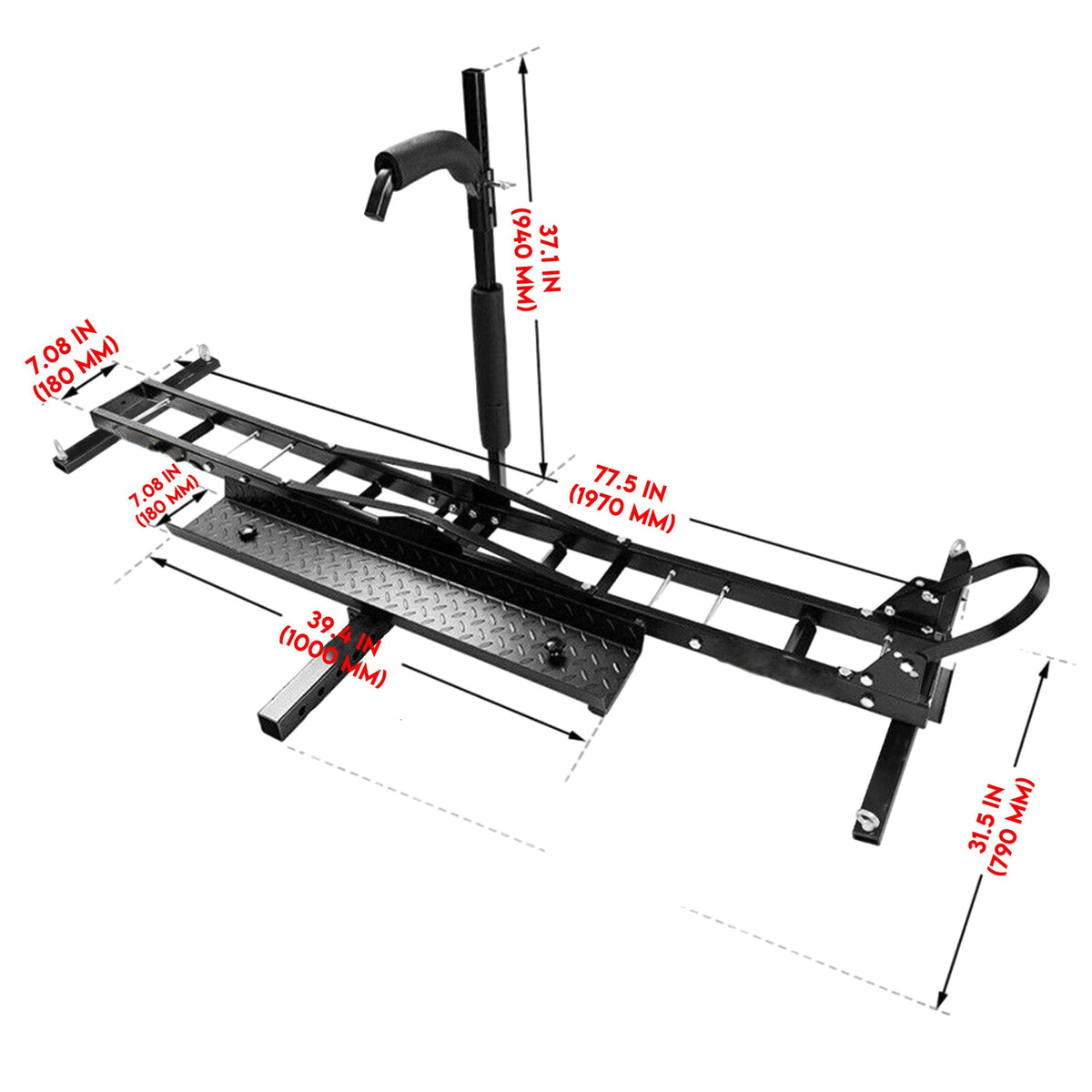 Motorcycle Motorbike Carrier Rack Towbar Arm Rack Dirt Bike Ramp Brake Lights