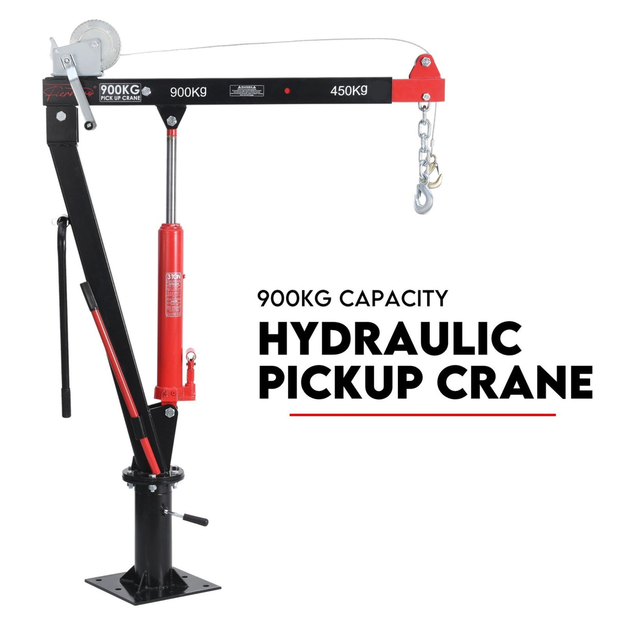 900kg Swivel Hydraulic Crane Hoist Jack UTE Trailer Truck Winch Pick up Lift