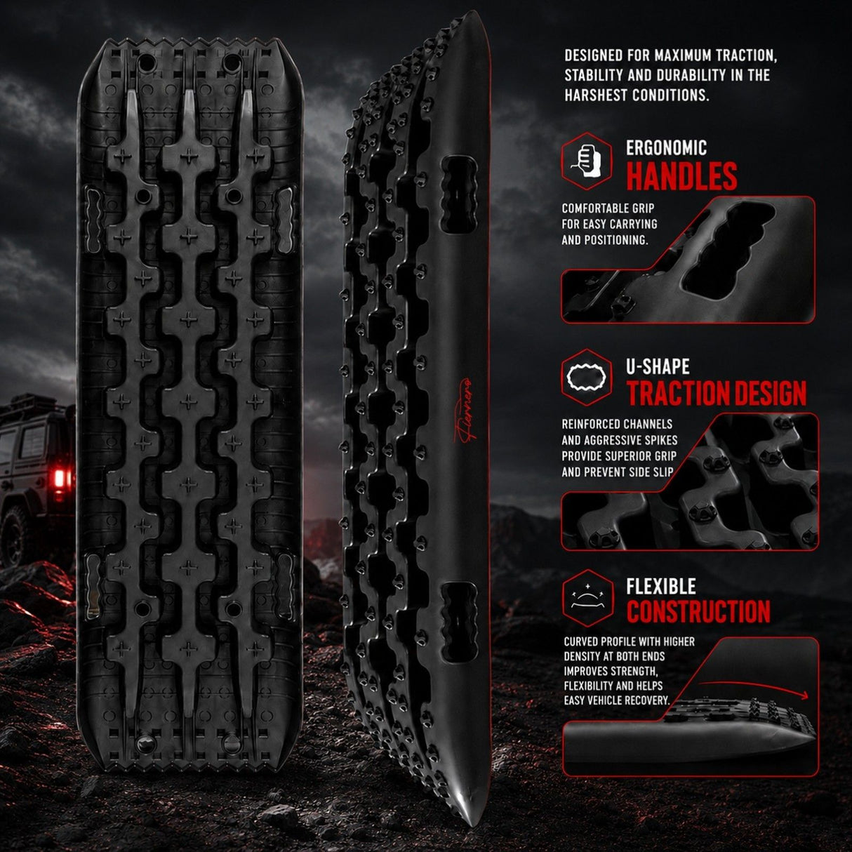 2x 10 Ton 4WD Car Recovery Tracks Sand Mud Snow Traction Boards Off-Road Device Mat