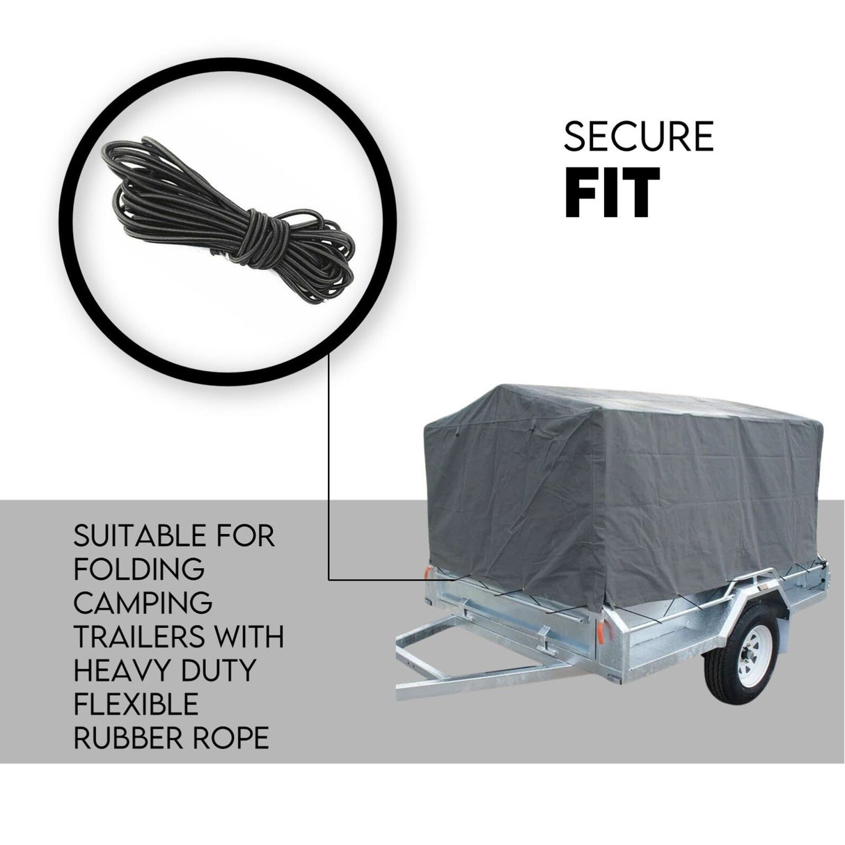 6X4 Box Trailer Cage Canvas Cover (900mm) Universal Waterproof Rip Resistant 3ft