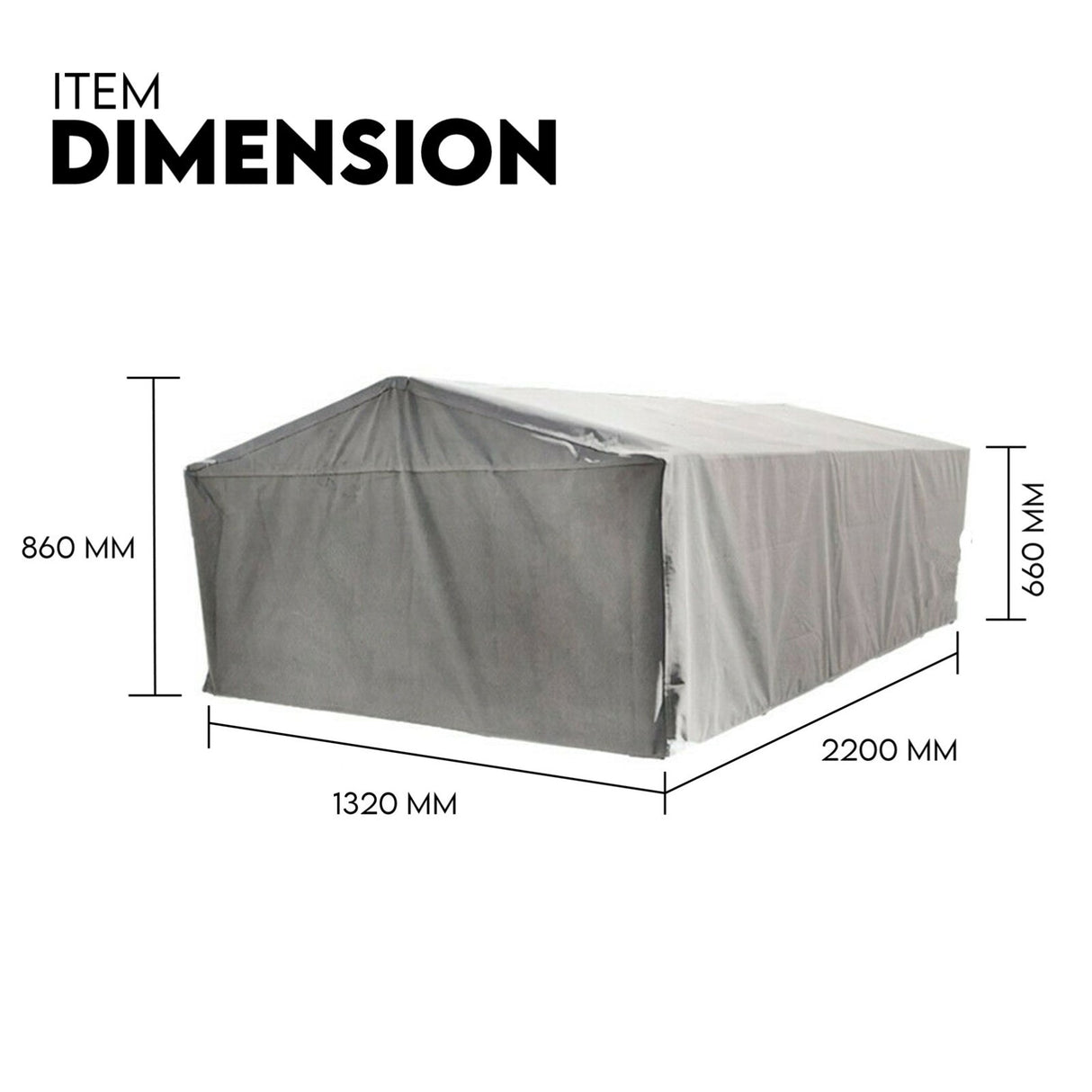 Box Cage Trailer Cover Canvas Tarp for 7x4 600mm High Cage Premium Quality 2 ft