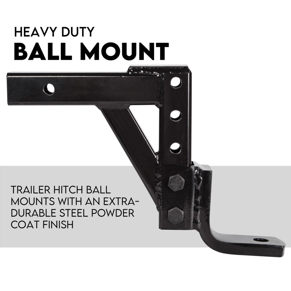 Towbar Adjustable Drop Tow Bar Ball Mount Tongue Hitch Trailer Car 3500KG 50mm