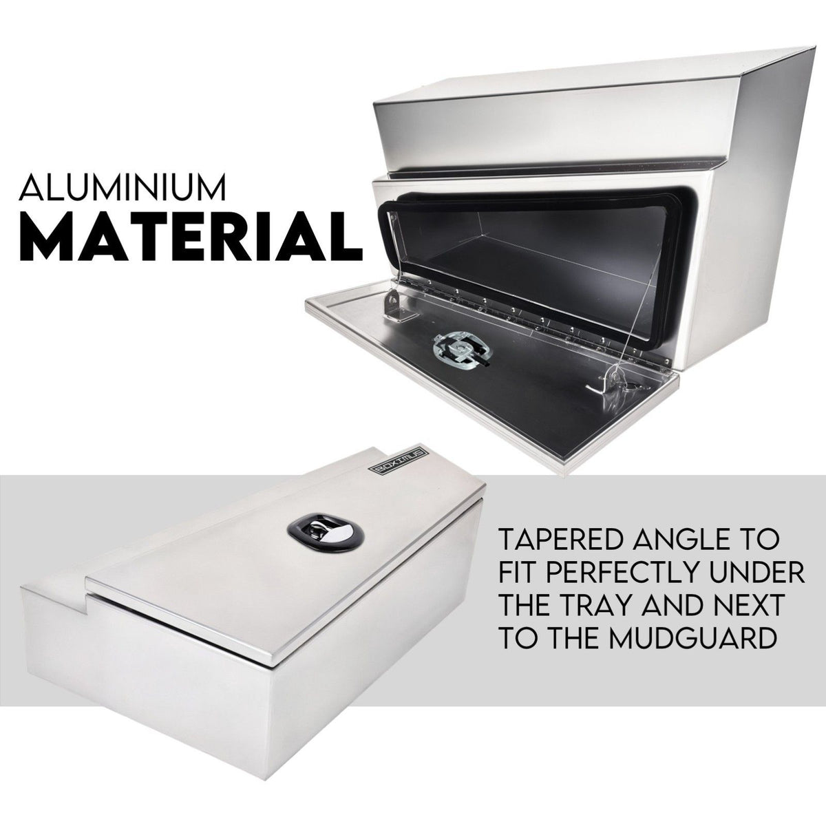 750mm Pair of Undertray Toolbox Aluminium Under Tray Underbody Tool Box Flat UTE