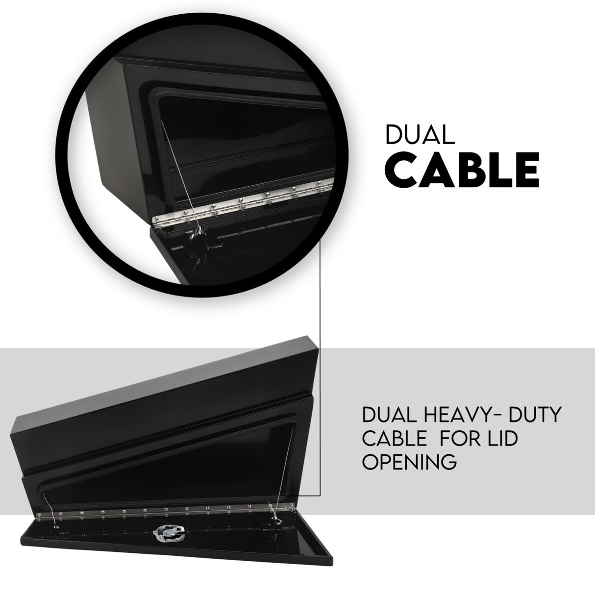 Under Tray Tool Box Underbody Pair Set 900mm Black Steel