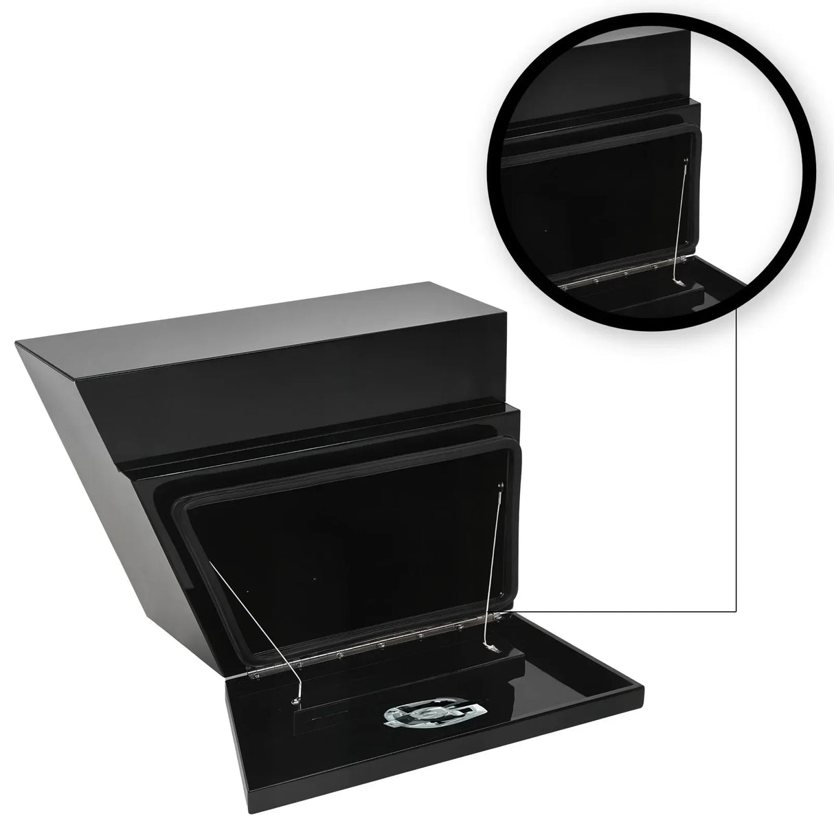 Under Tray Tool Box Underbody Pair Set 600mm Black Aluminium