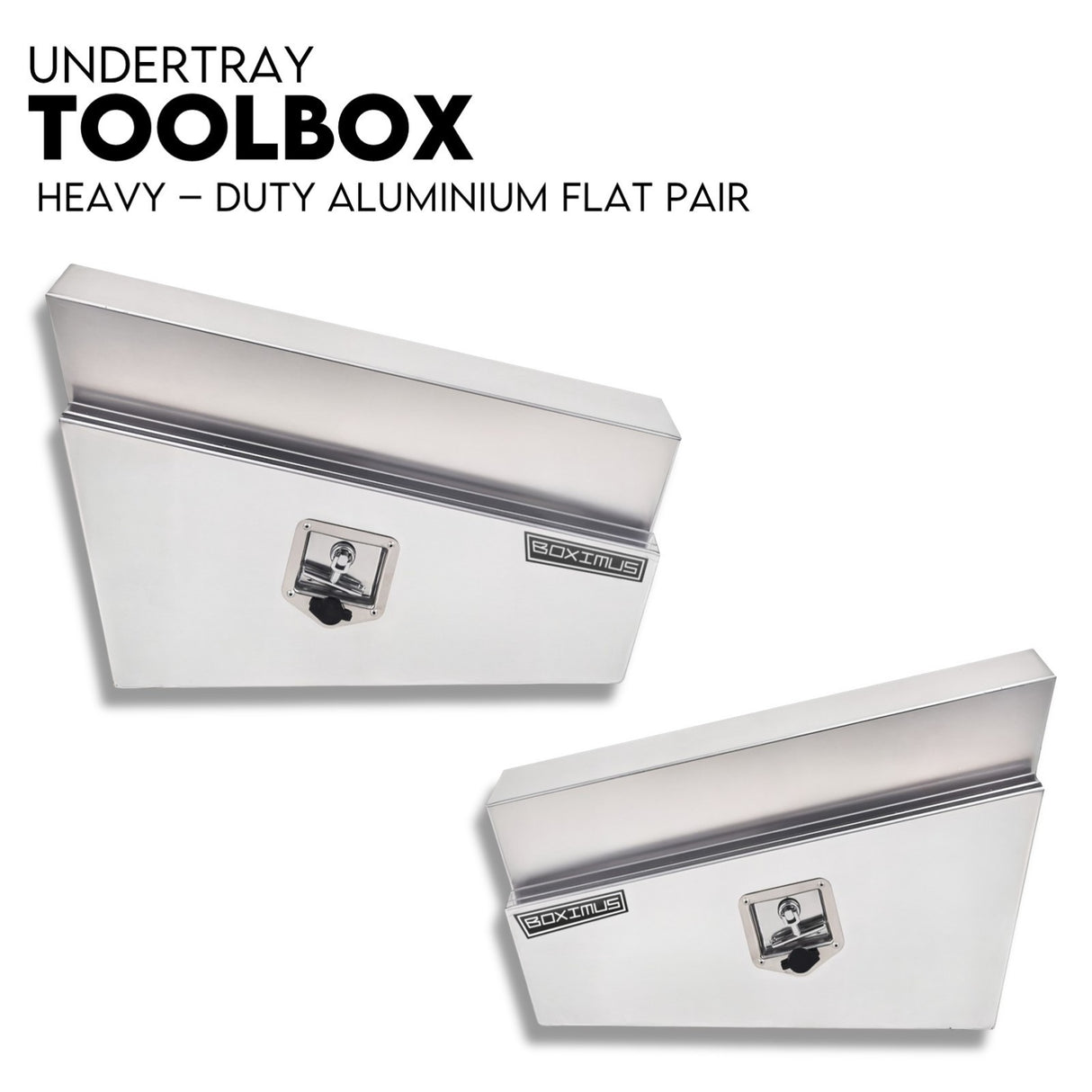 Under Tray Tool Box Underbody Pair Set 750mm Aluminium