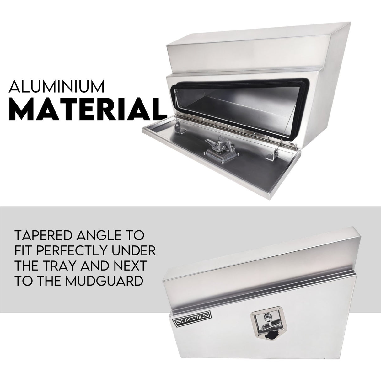 Under Tray Tool Box Underbody Pair Set 750mm Aluminium