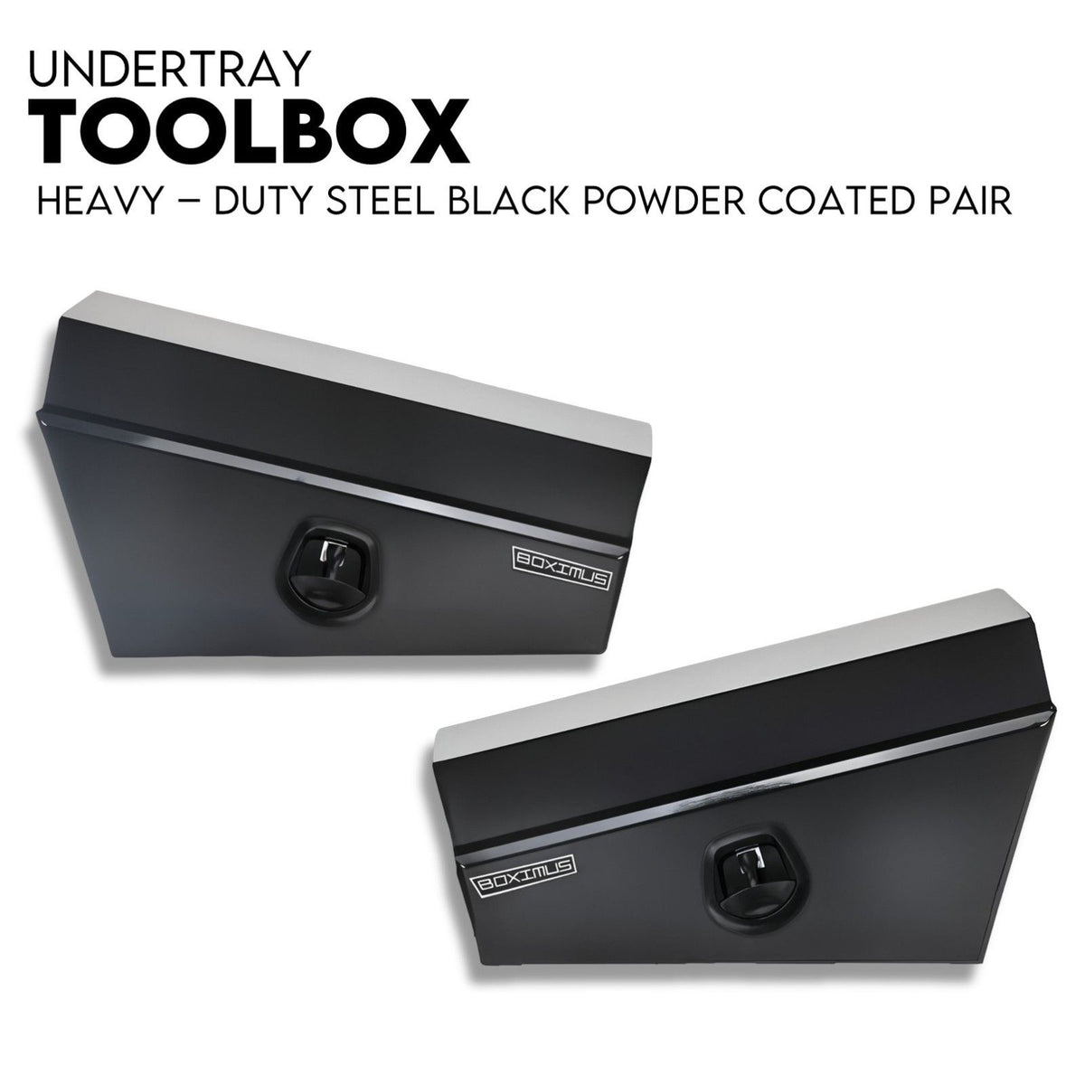 750mm Pair of Under Tray Undertray Tool Box Steel Underbody Toolbox
