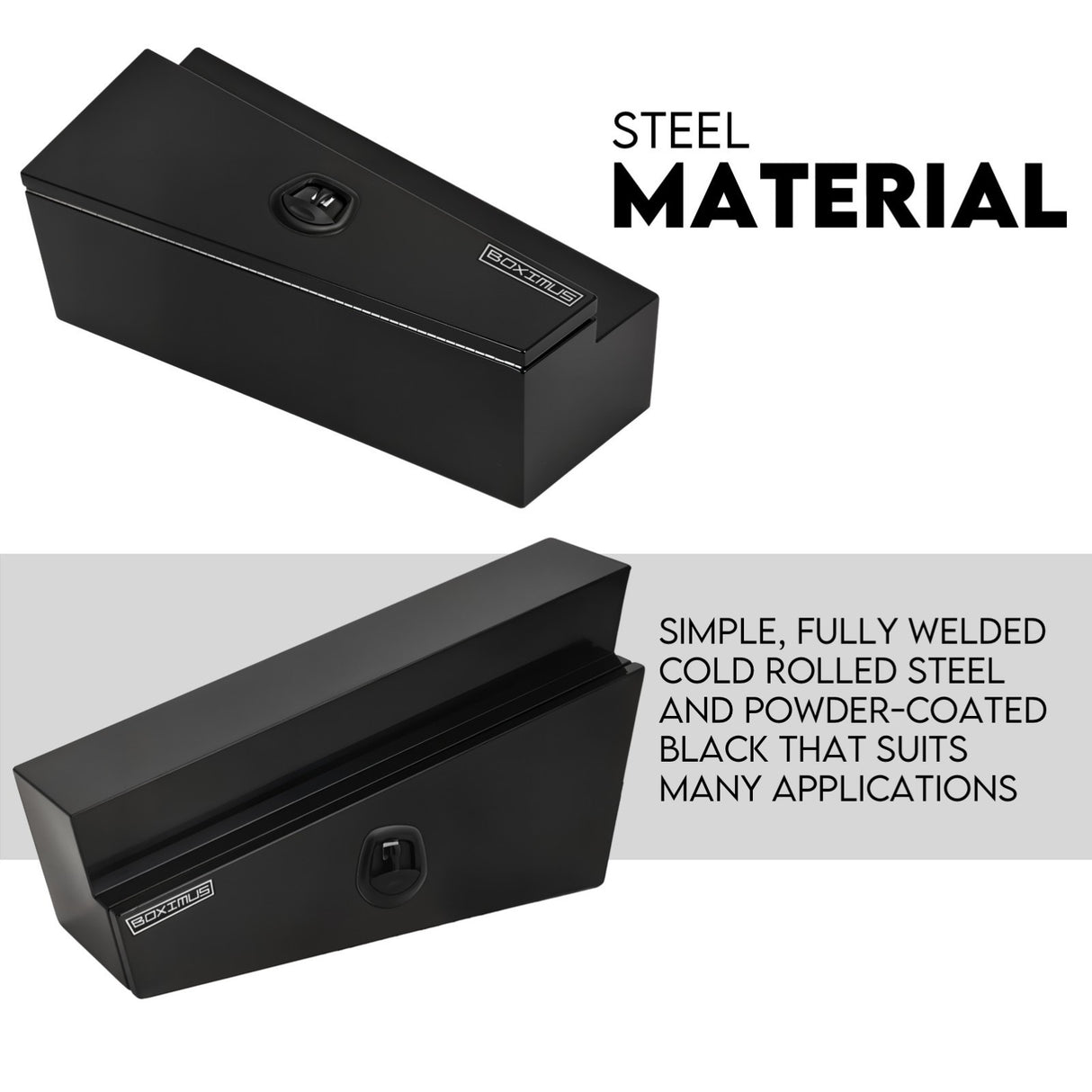 900mm Black Pair of Under Tray Undertray Tool Box Steel Underbody Toolbox Truck