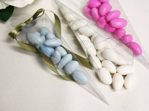 100 Clear Pyramid Shaped Gift Boxes - Ideal for Wedding Favors, Jewelry, and Party Treats