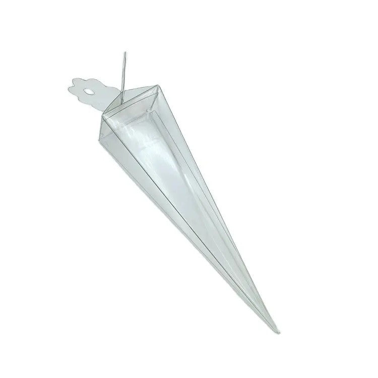 50-Piece Set of Clear Pyramid-Shaped Gift Boxes - Perfect for Weddings, Parties, and Exhibitions