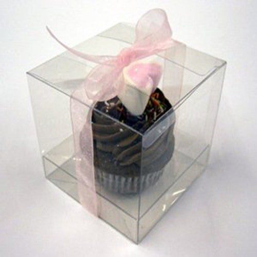 50 Pack of 9cm Sqaured Cube Gift Box - Product Showcase Clear Plastic Shop Display Storage Packaging Box