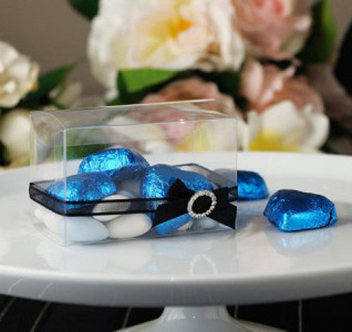 50 Pack of 5x8cm Transparent PVC Folding Boxes for Wedding Favors, Jewelry Gifts, Candy, and Soap Packaging