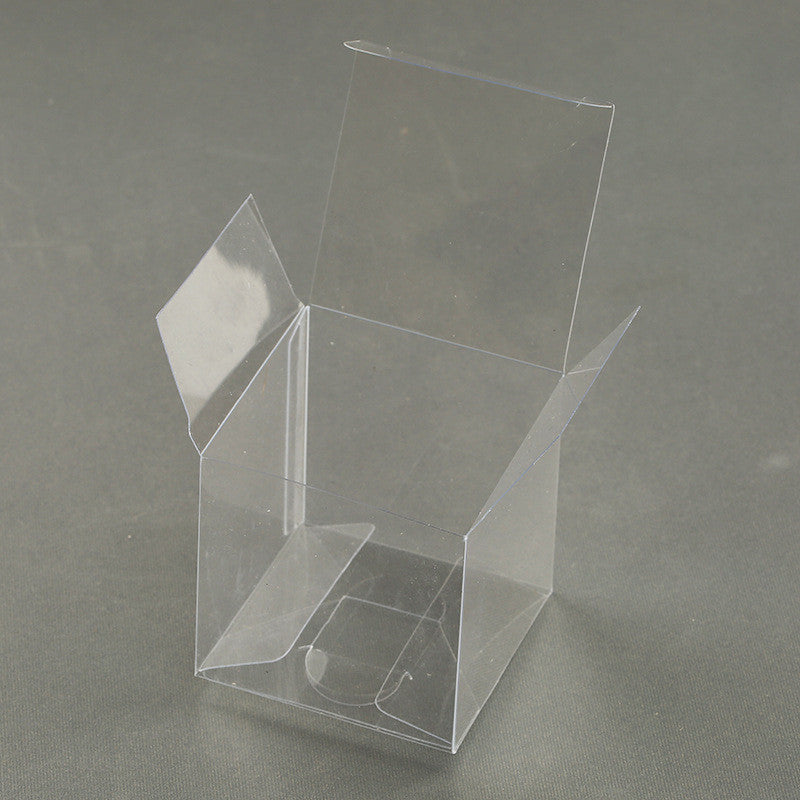 50 Pack of Clear PVC Folding Gift Boxes for Jewelry, Candy, and Soap - 8x8x10cm Rectangle Party Favor Boxes