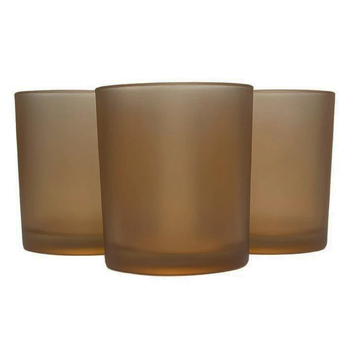 10 Pack Brown Frosted Glass Votive Tealight Candle Holders House Party Centerpiece Xmas Wedding Decor Glass Candlestick Party Decorations Bridal Valentines Event