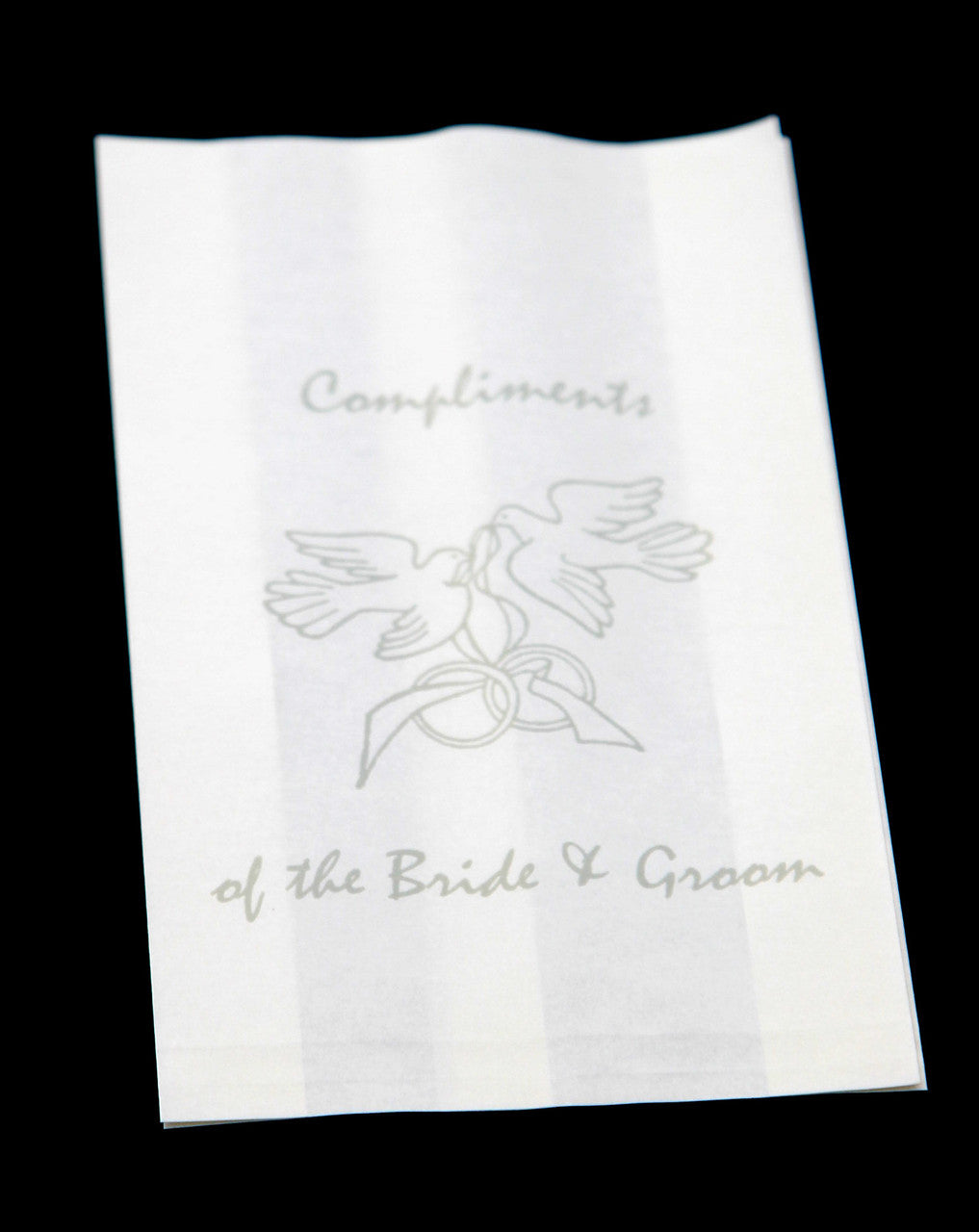 100 Pack Wedding Cake Bags Greaseproof Wax Paper Slice Take Home Favour Silver Doves