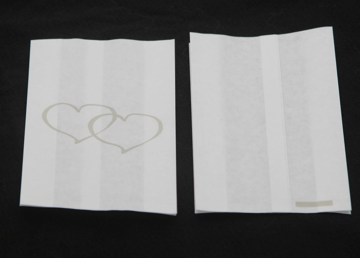 100 Pack Wedding Cake Bags Greaseproof Wax Paper Slice Take Home Favour Large Silver Heart