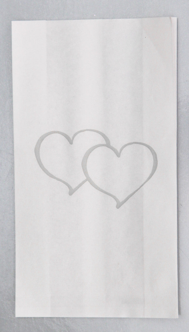 200 Pack Wedding Cake Bags Greaseproof Wax Paper Slice Take Home Favour Large Silver Heart