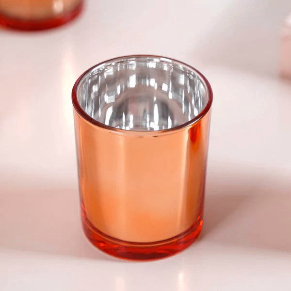 40 Pack Copper Votive Tealight Candle Holders Valentines Day Mercury Wedding Decor Glass Candlestick Party Decorations Bridal Baby Shower Event