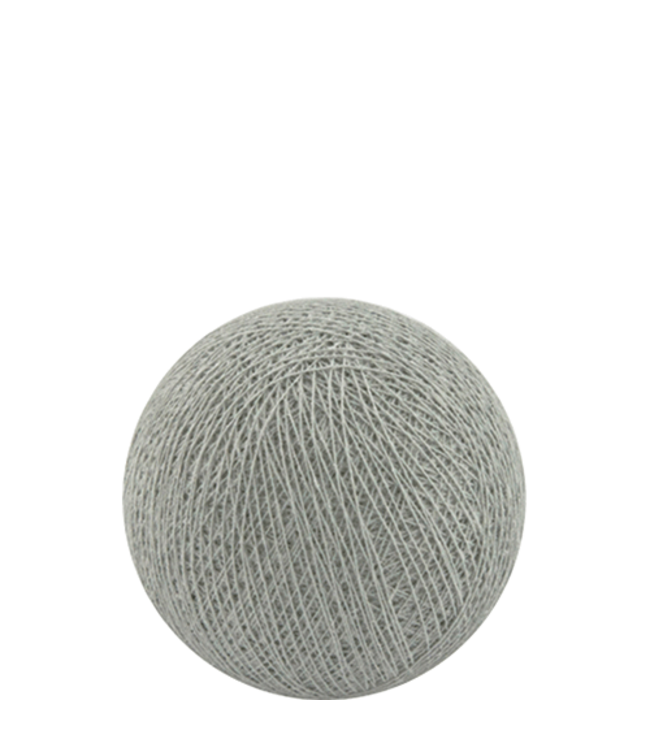 20 Grey and White Cotton Ball LED String Lights - Battery Powered Fairy Lights for Home, Wedding, Party, and Indoor/Outdoor Decor