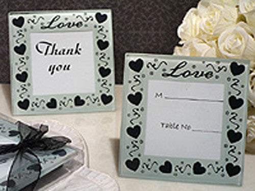 30 Pack Wedding Coasters Glass Square Photo Frame Bomboniere Favour 9x9cm - 2 Frames per Pack