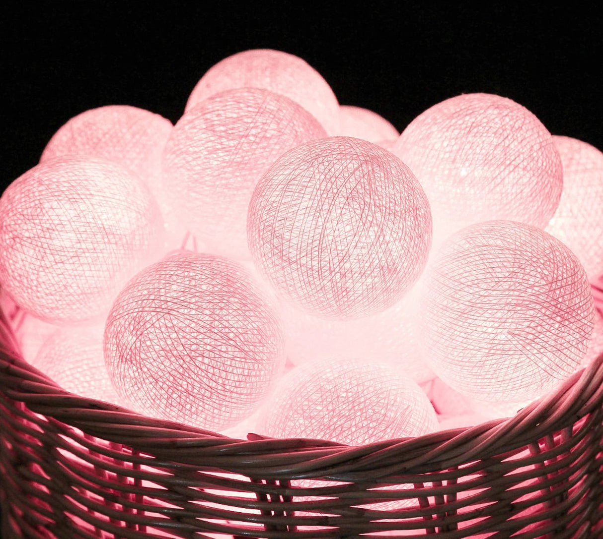 20 Ball Pastel Pink 3m String Light Battery Box 5cm Cotton Ball Christmas Birthday Bbay Girl Special Occasion Decoration