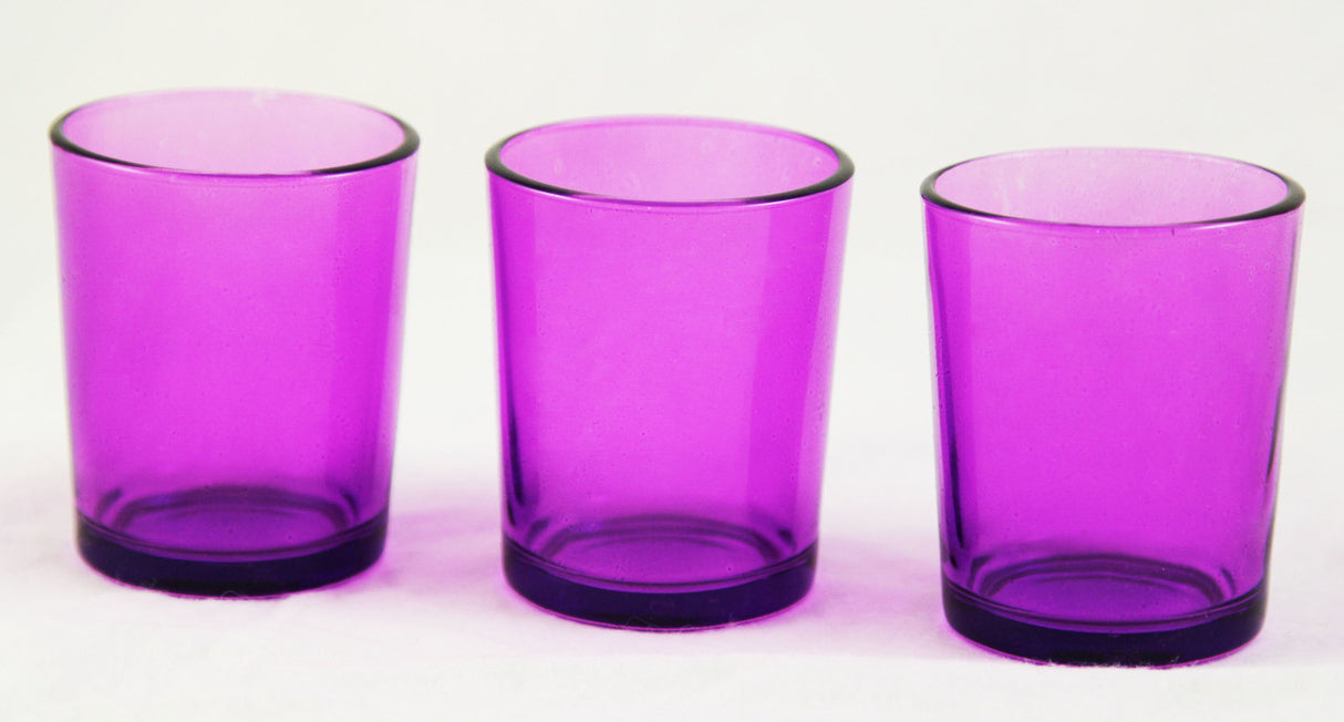 10 Pack Purple Glass Votive Tealight Candle Holders House Party Centerpiece Xmas Wedding Decor Glass Candlestick Party Decorations Bridal Valentines Event