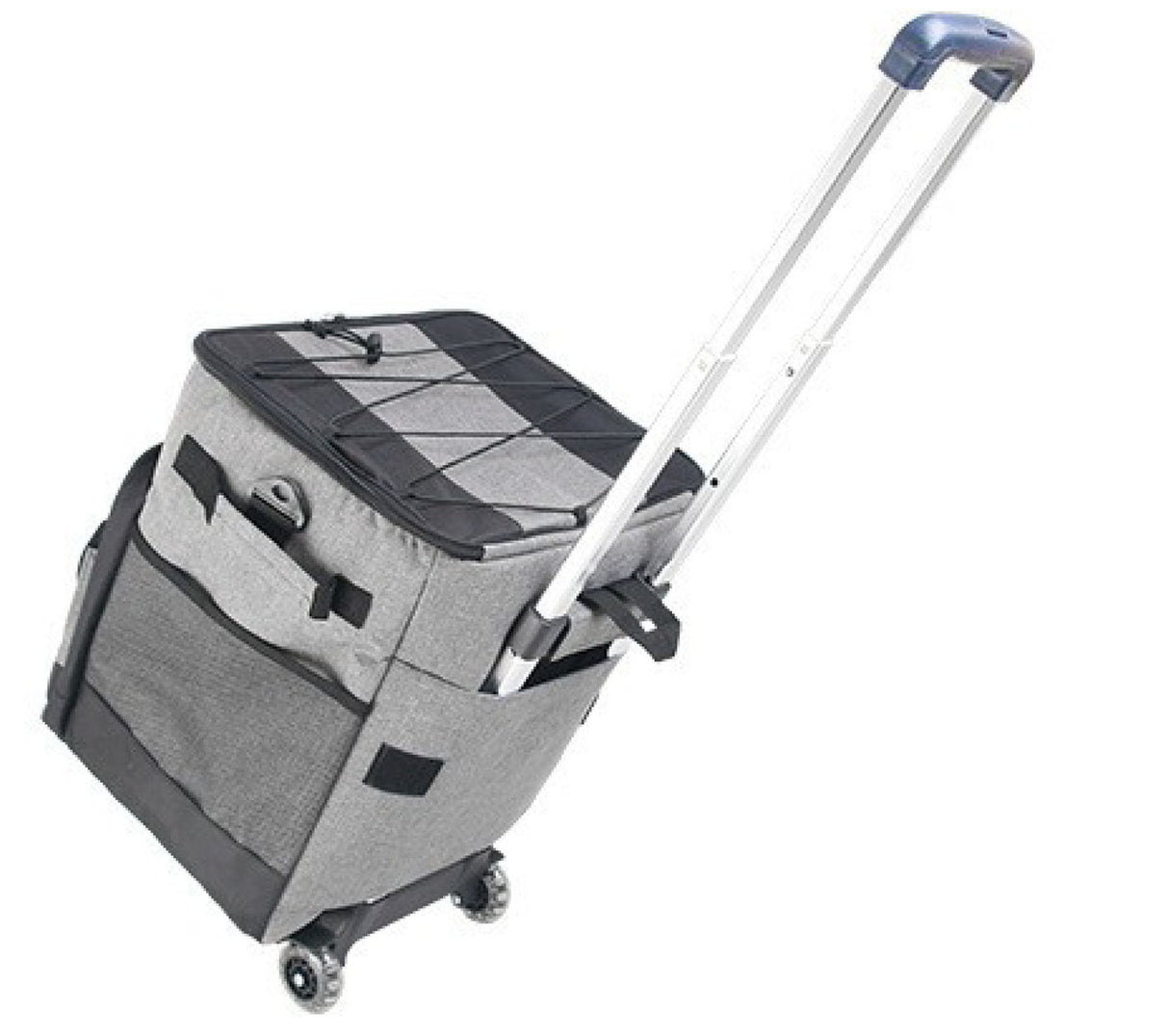 Thermal Insulated Trolley Cooler Bag - 36L Capacity for 60 Cans - Grey - Waterproof Picnic Backpack with Wheels