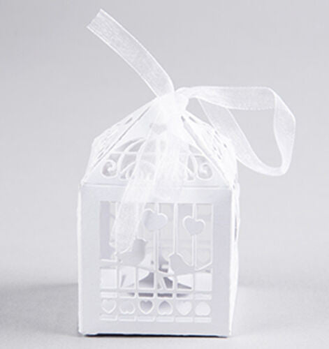 Charming White Dove-Themed Wedding Favor Boxes - Set of 10
