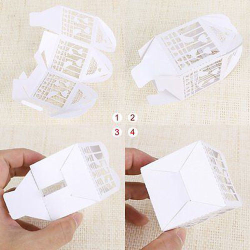 Charming White Dove-Themed Wedding Favor Boxes - Set of 10