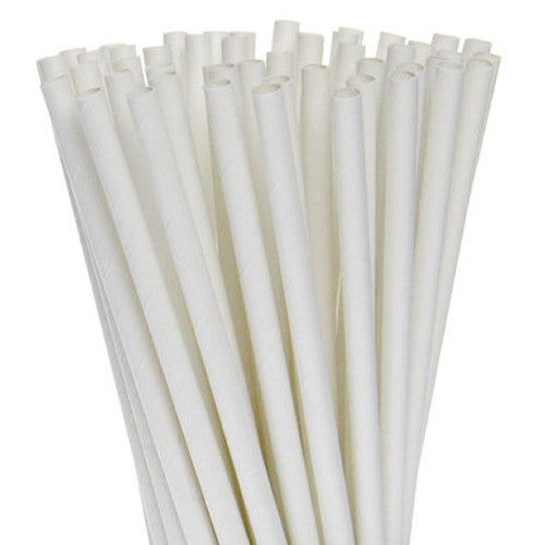50 Count Eco-Friendly White Paper Straws - Biodegradable for Parties, Cafes, and Events