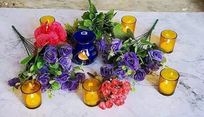 40 Bulk Yellow Glass Votive Candle Holders Table Centreoieces Xmas Wedding Anniversary Event Recption Party Function or Home Decor