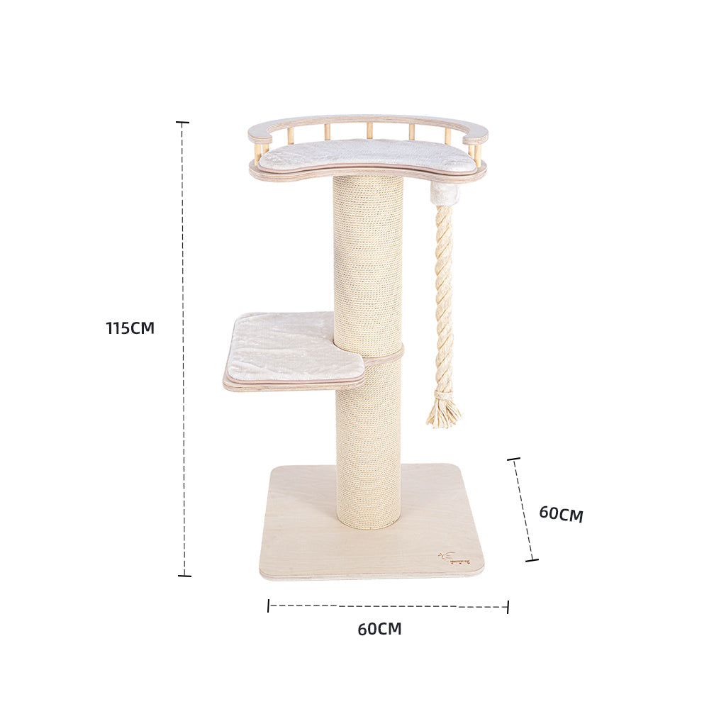 HONEYPOTCAT Tough & Play Sisal Scratch Tower - 115cm