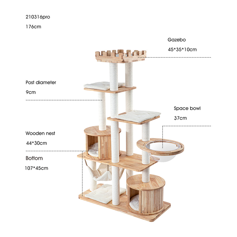 HONEYPOTCAT MZ Grand Elegance Cat Catsle With Space Capsule - PRO 176cm