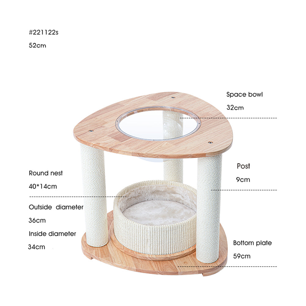 HONEYPOTCAT MZ Simple Joy Wood Cat Tower - Space Pod 52cm
