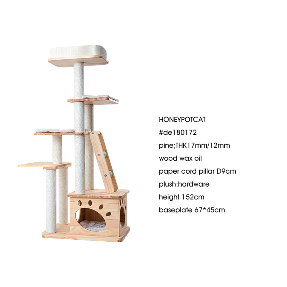 HONEYPOTCAT Elegant Wood Retreat - 146cm