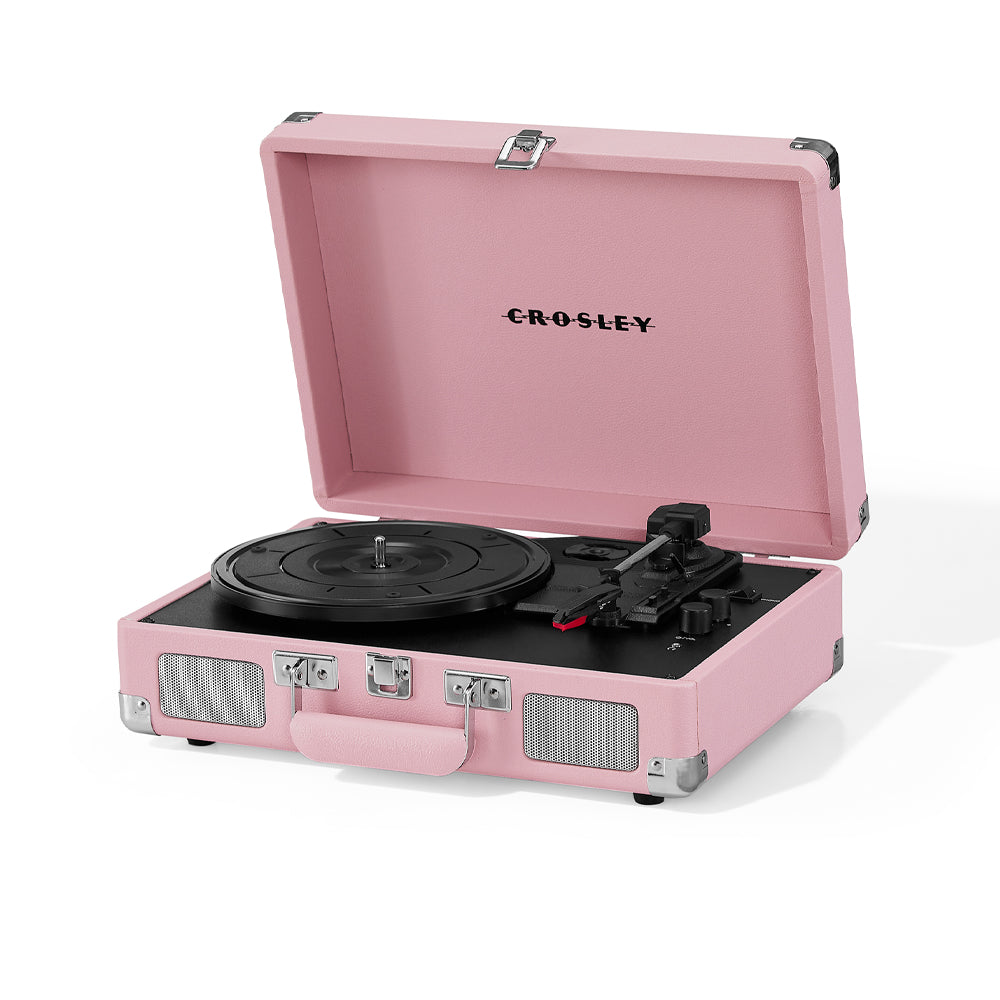 Crosley Cruiser Bluetooth Portable Turntable + Crosley Turntable Stand Bundle- Blush Pink
