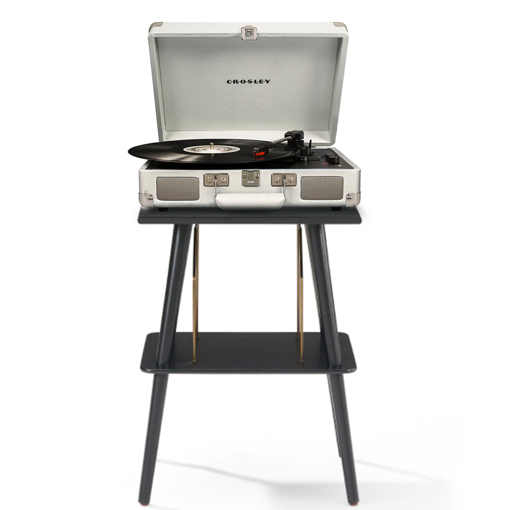 Crosley Cruiser Bluetooth Portable Turntable + Crosley Turntable Stand Bundle- White Sands