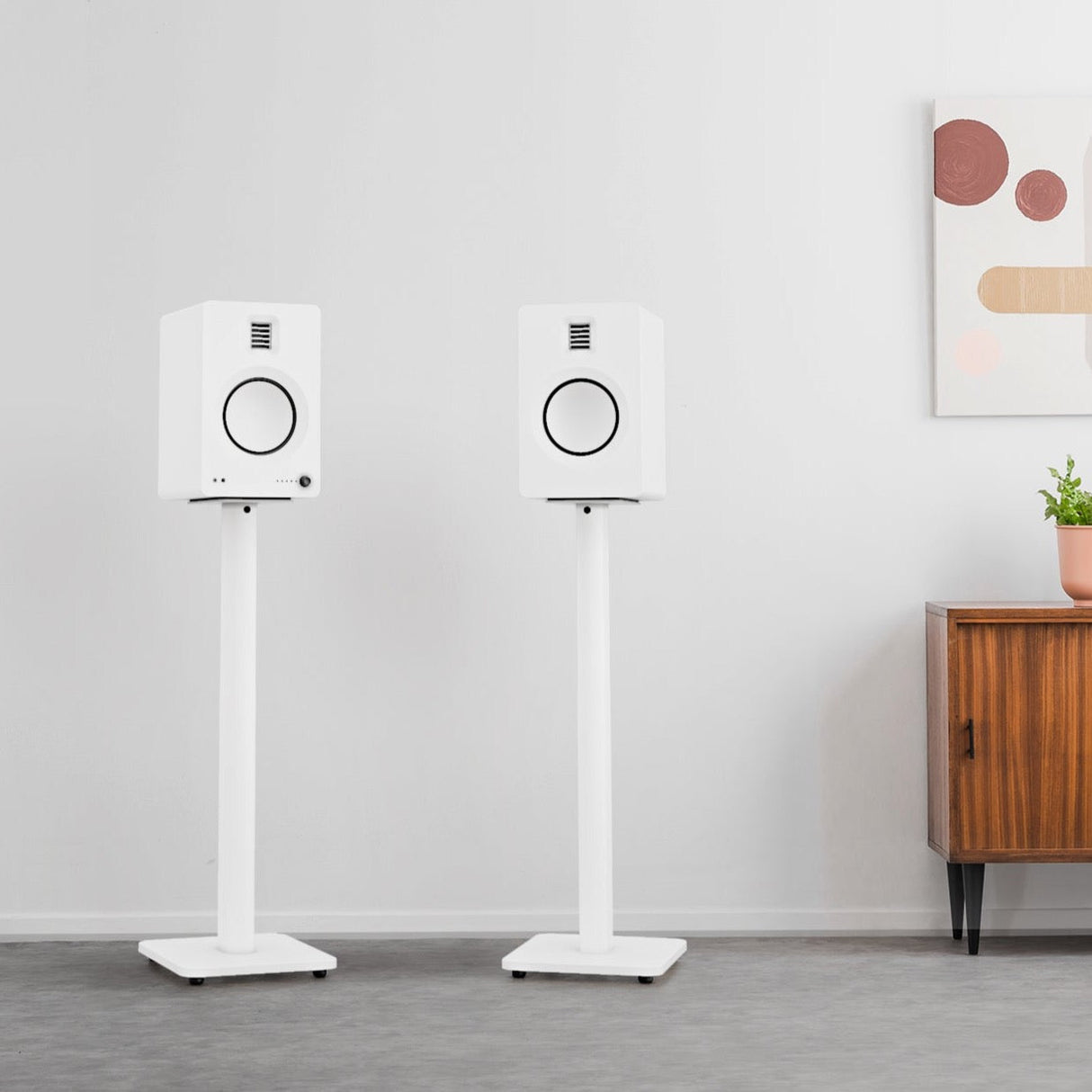 Kanto SP26PLW 26 Tall Bookshelf Speaker Floor Stands - Pair, White