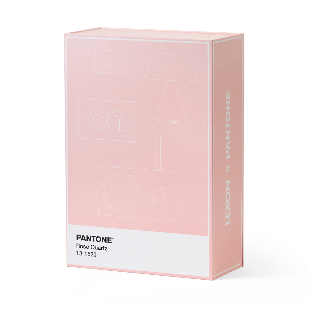Lexon GIFT Set PANTONE - Includes Mino+ Mini Speaker, Flip Classic Clock, Mina M Lamp, Thykho 3 Speaker - Rose Pink