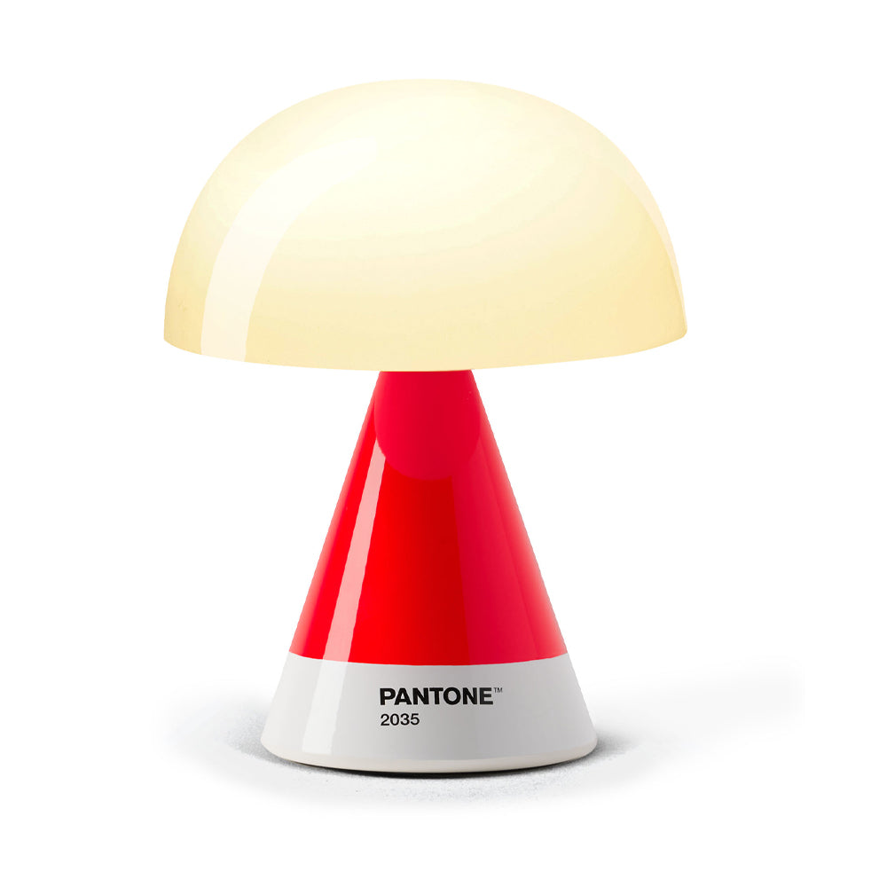 Lexon GIFT Set PANTONE - Includes Mino+ Mini Speaker, Flip Classic Clock, Mina M Lamp, Thykho 3 Speaker - 2035 Red