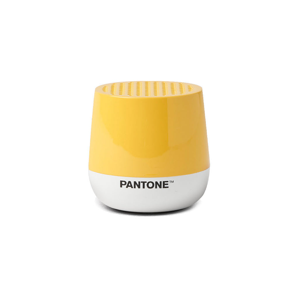 Lexon GIFT Set PANTONE - Includes Mino+ Mini Speaker, Flip Classic Clock, Mina M Lamp, Thykho 3 Speaker - Yellow