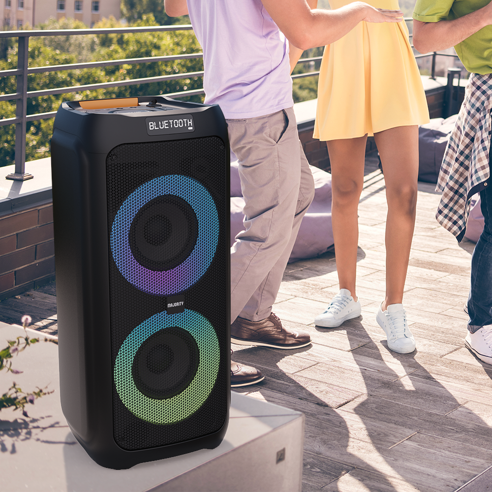 Majority P300 - Party Speaker 300W Bluetooth Karaoke-DJ-Party-PA System - Black