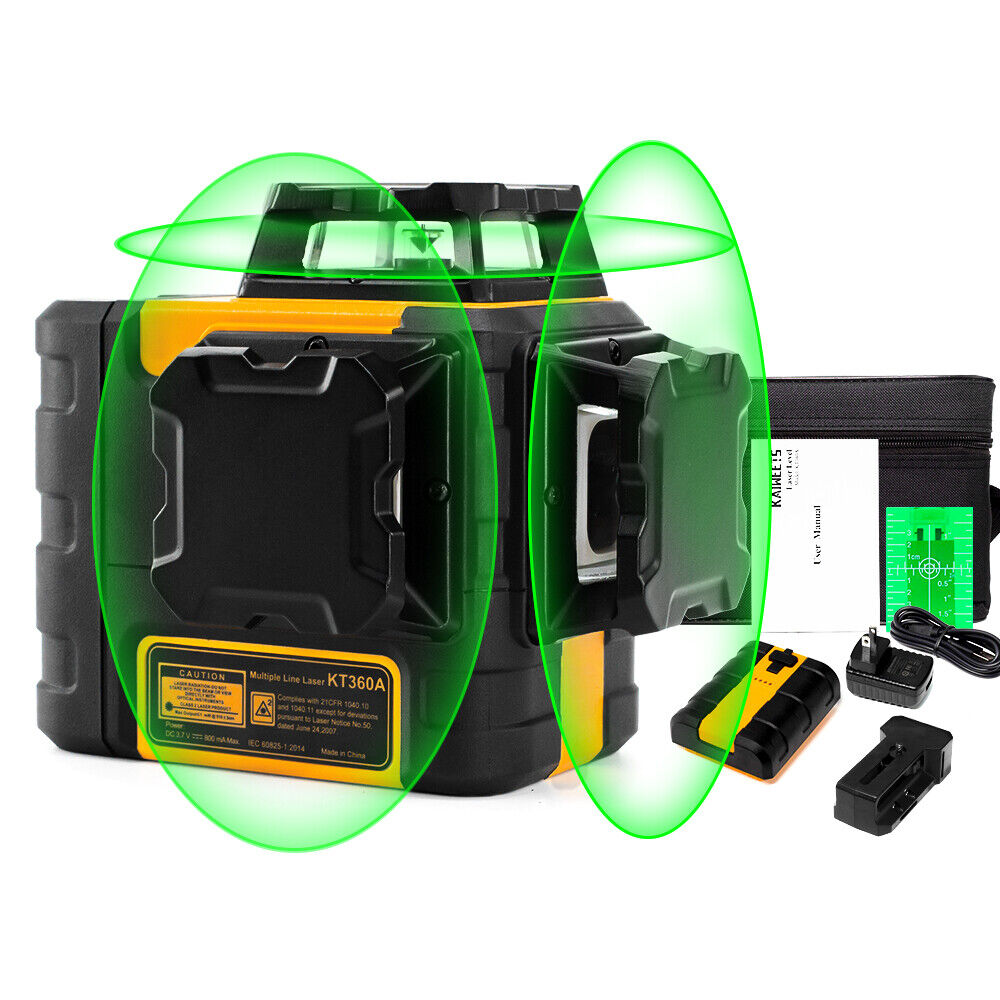 KAIWEETS KT360A Green Laser Level 3 X 360? Rotary Self Leveling with 1 Rechargeable Battery