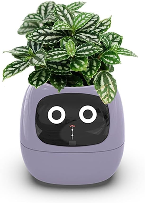 Intelligent Flower Pot, Electronic Bud, Maintenance Plant Assistant, Fun Interactive Flower Pot, Indoor Green Planting Monitoring, LCD Screen Display,