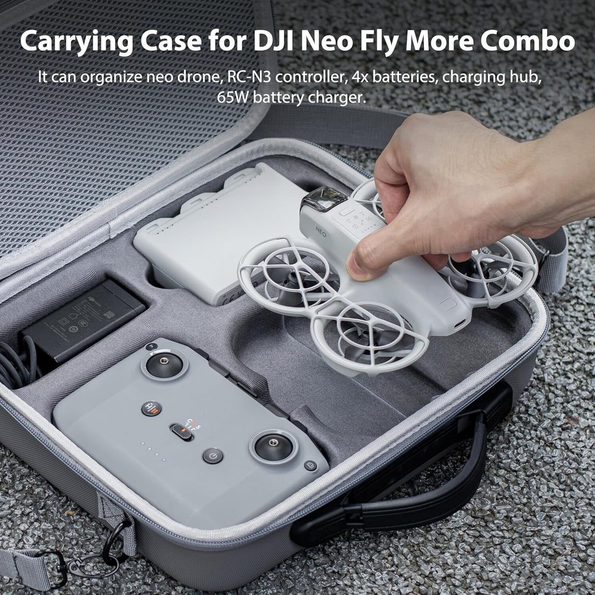 STARTRC Carrying Case for DJI Neo Portable PU Storage Protective Bag for DJI Neo Fly More Combo Accessories, Compatible with RC-N3 Remote Controller,