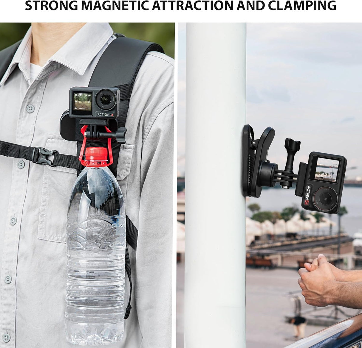 STARTRC OSMO Pocket 3 360? Rotation Backpack Clip Mount Shoulder Strap Accessories for DJI Pocket 3/OSMO Pockt/Action Cameras, Black