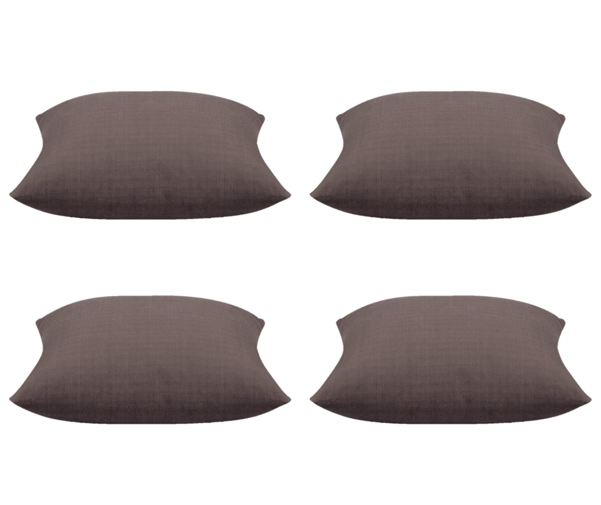 Pack of 4 Elements Stone Brown Solid Base Colour Square Cushion Covers